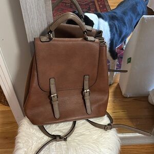Jen & Co Brown Leather Backpack Purse